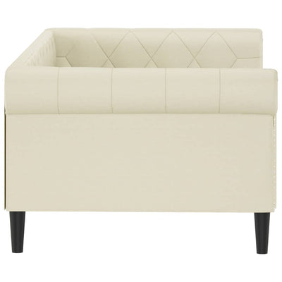 daybed 90x200 cm kunstlæder cremefarvet