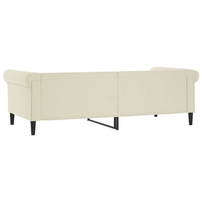 daybed 90x200 cm kunstlæder cremefarvet