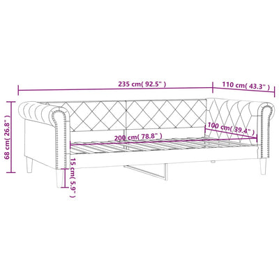 daybed 100x200 cm kunstlæder hvid