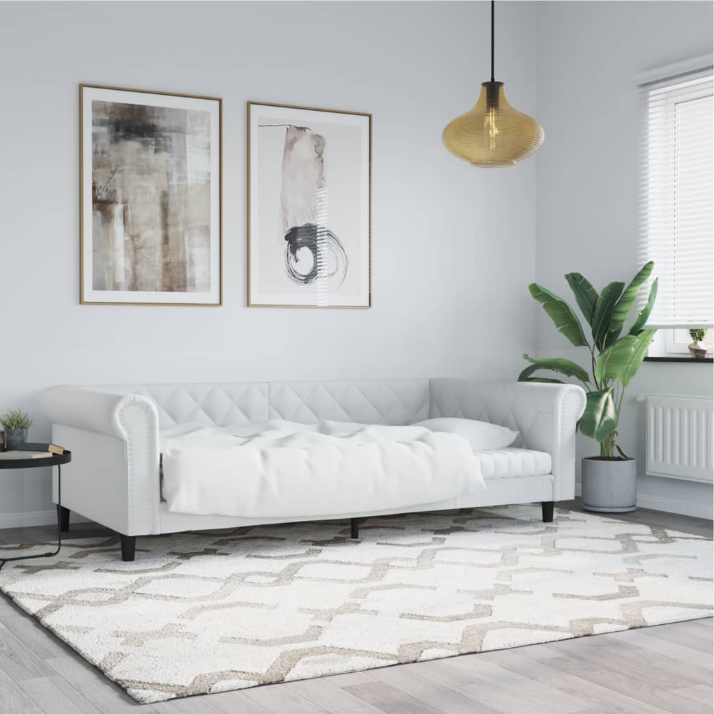 daybed 100x200 cm kunstlæder hvid