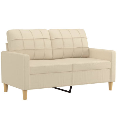 sofasæt 4 dele med hynder stof cremefarvet