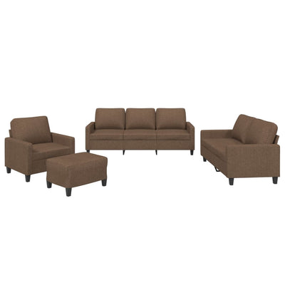 sofasæt 4 dele med hynder stof brun