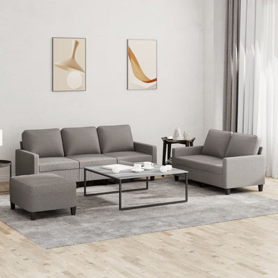sofasæt 3 dele med hynder stof gråbrun