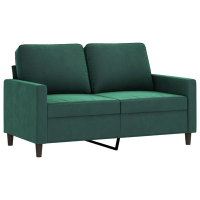 sofasæt 3 dele med hynder velour mørkegrøn