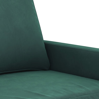sofasæt 3 dele med hynder velour mørkegrøn