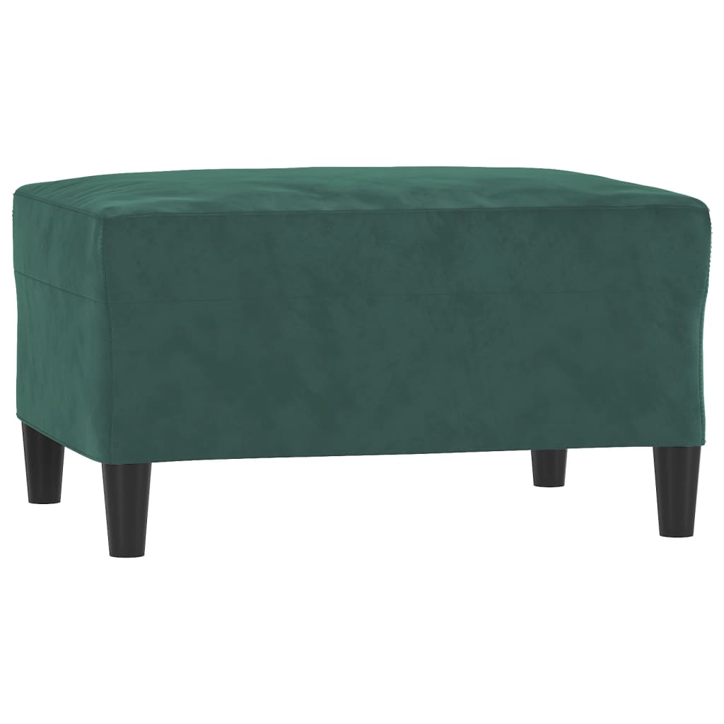 sofasæt 3 dele med hynder velour mørkegrøn