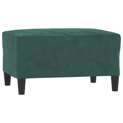 sofasæt 3 dele med hynder velour mørkegrøn