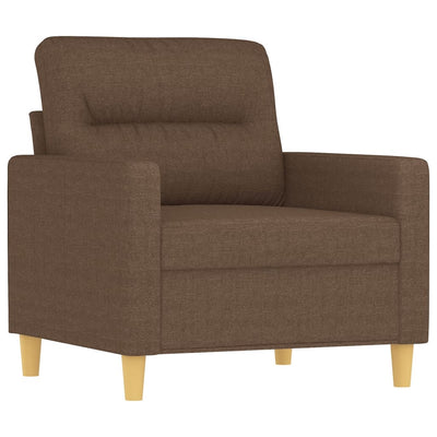 sofasæt 3 dele med hynder stof brun