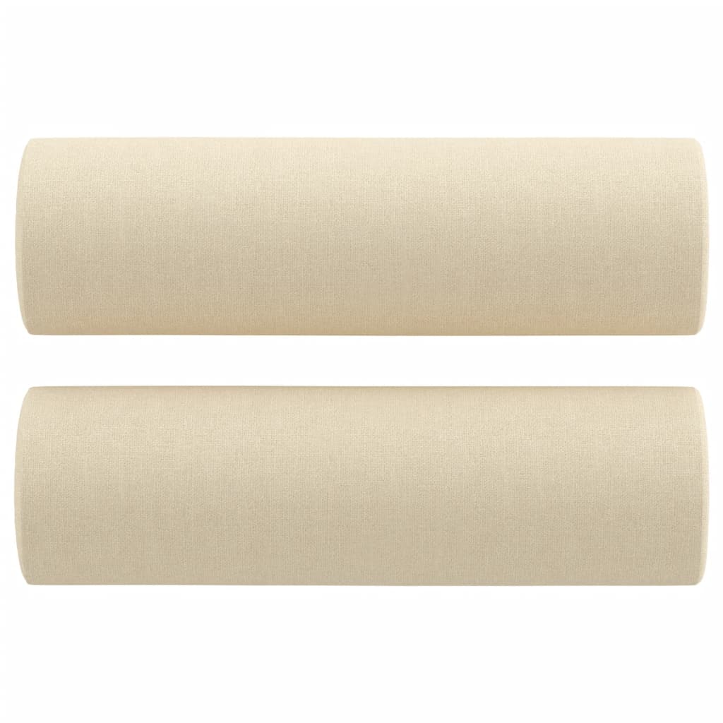 sofasæt 2 dele med puder stof cremefarvet