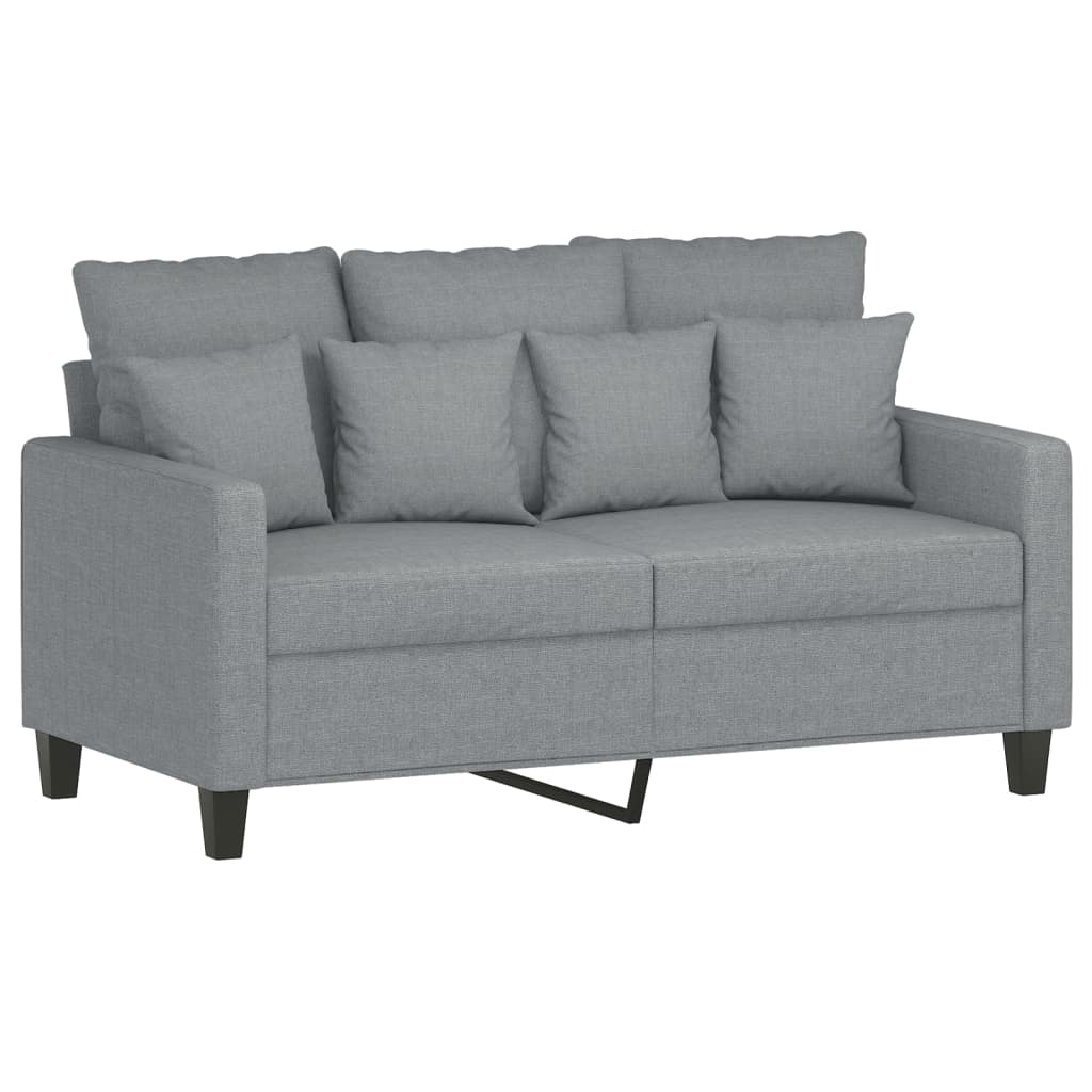 sofasæt 3 dele med hynder stof lysegrå