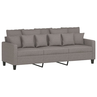 sofasæt 3 dele med hynder stof gråbrun