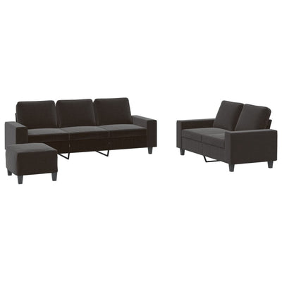 sofasæt 3 dele stof sort