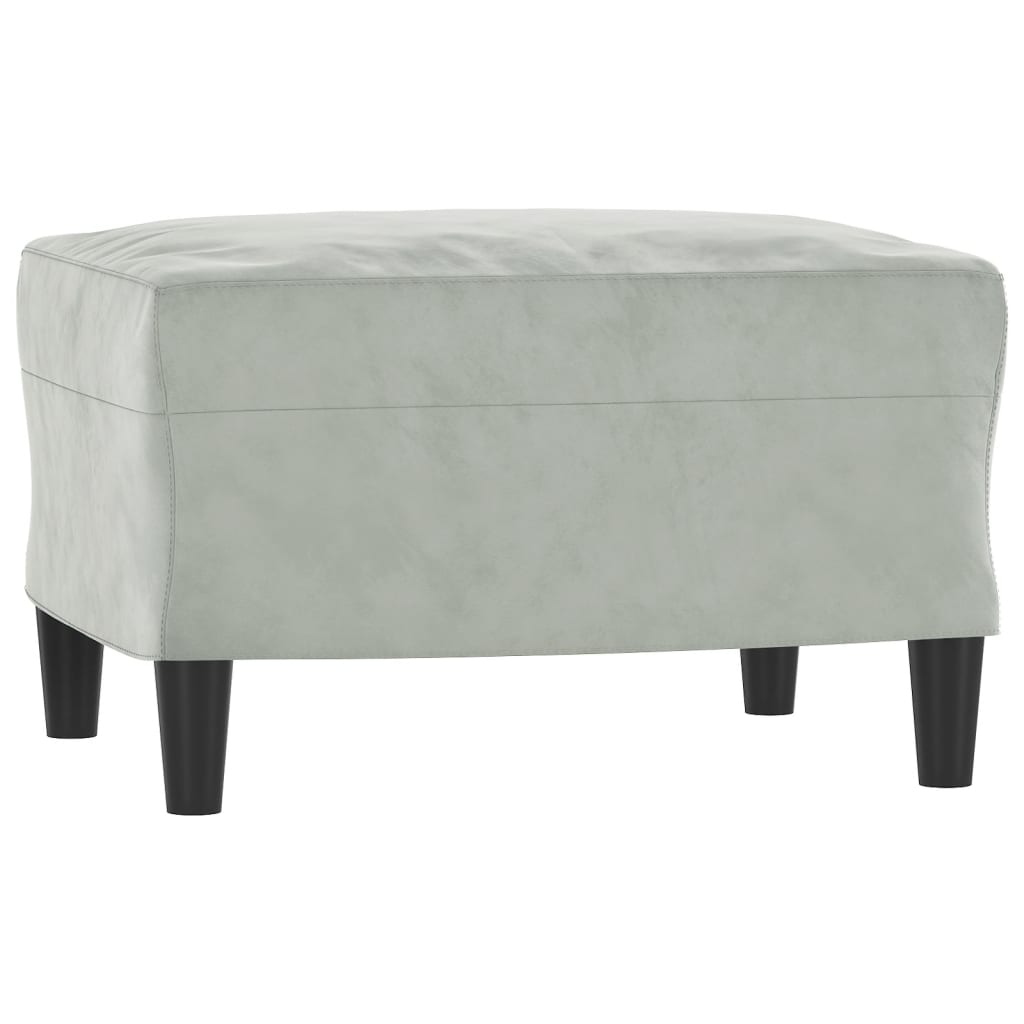 sofasæt 3 dele velour lysegrå
