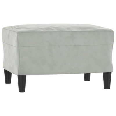 sofasæt 3 dele velour lysegrå