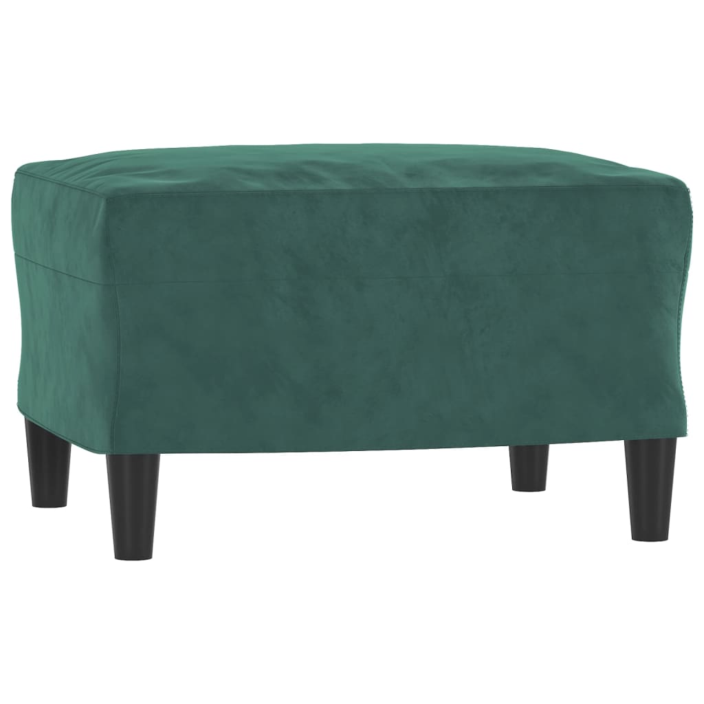 sofasæt 3 dele velour mørkegrøn