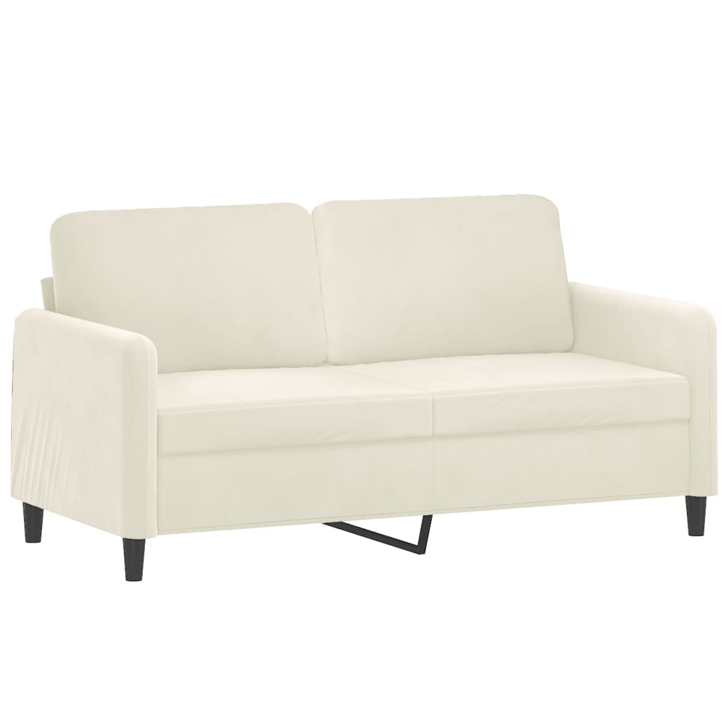 sofasæt 3 dele velour cremefarvet