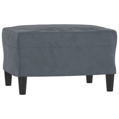 sofasæt 3 dele velour mørkegrå