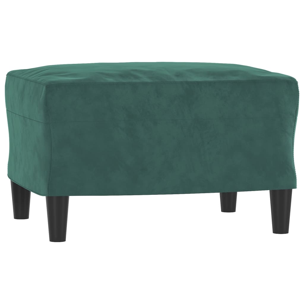 sofasæt 3 dele velour mørkegrøn