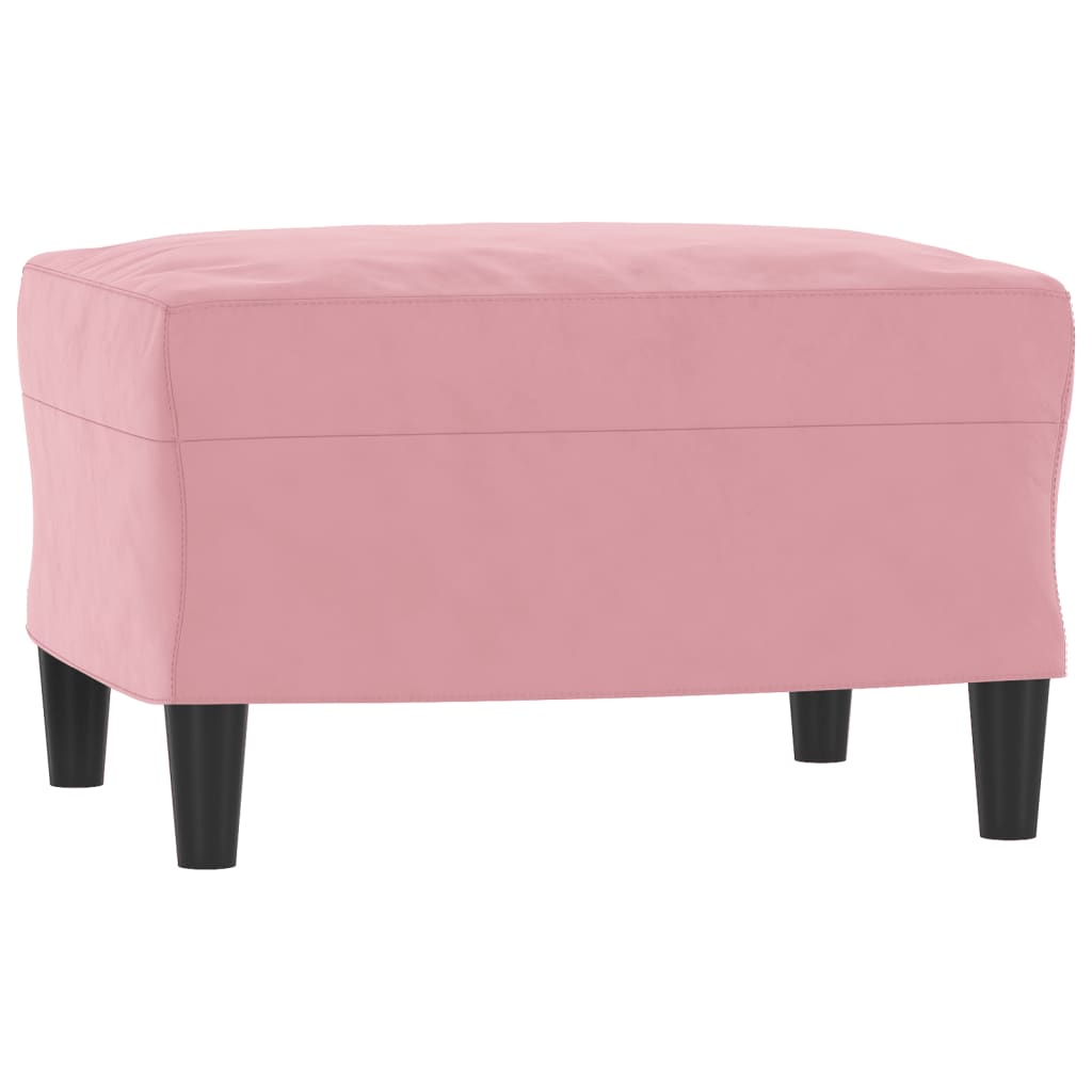 sofasæt 3 dele velour lyserød