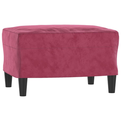 sofasæt 3 dele velour vinrød
