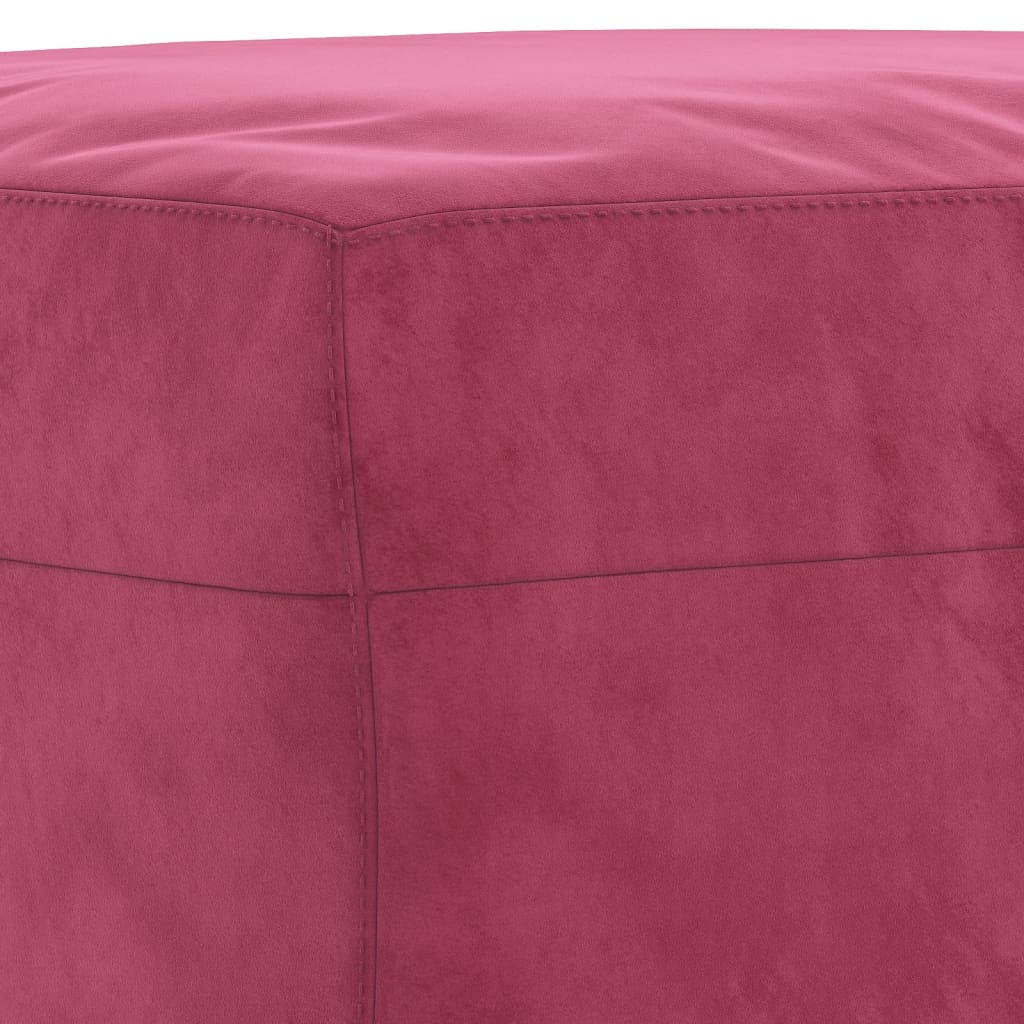 sofasæt 3 dele velour vinrød