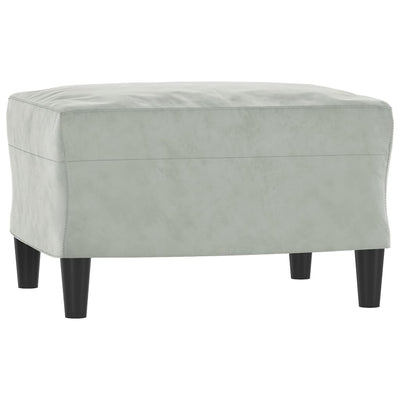 sofasæt 3 dele med hynder velour lysegrå