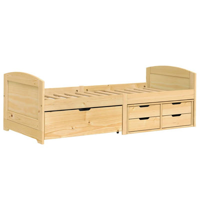 daybed med fem skuffer IRUN 90x200 cm massivt fyrretræ