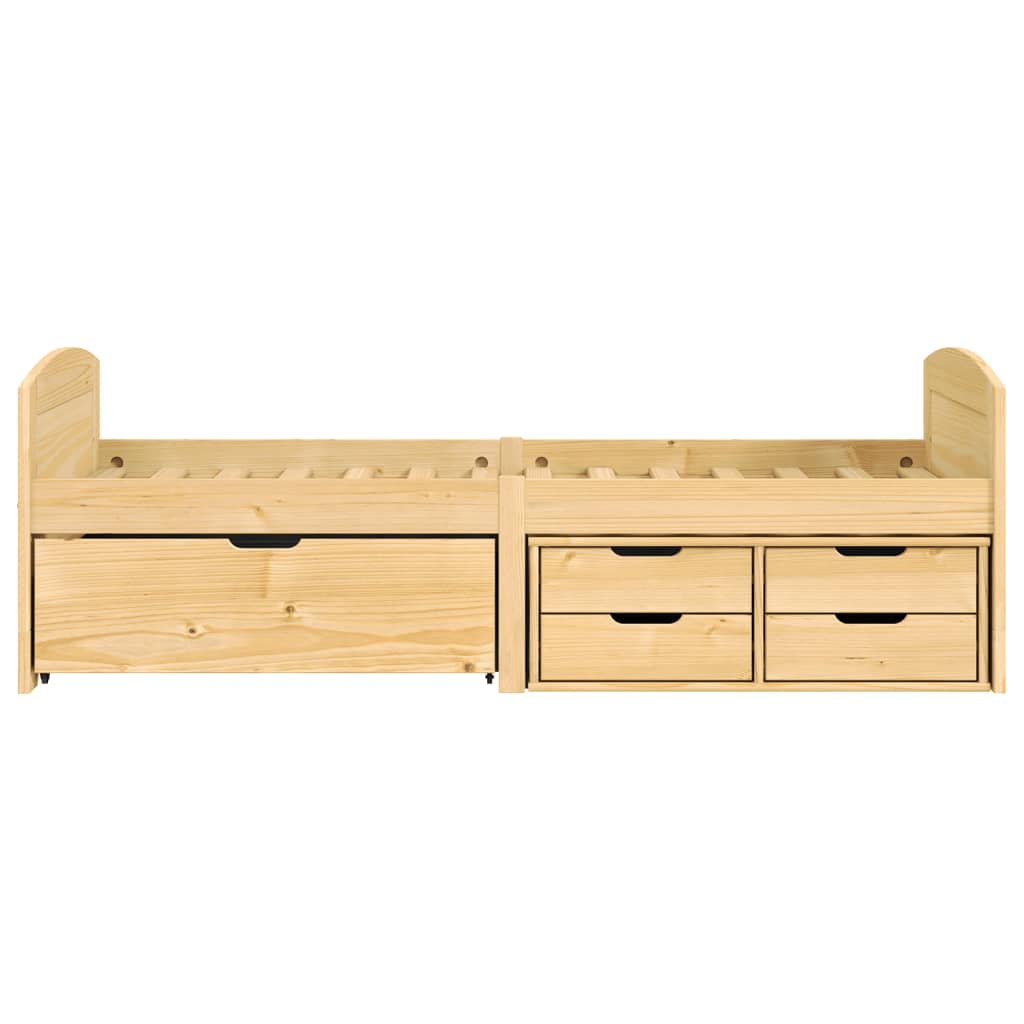 daybed med fem skuffer IRUN 90x200 cm massivt fyrretræ