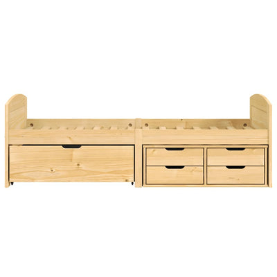 daybed med fem skuffer IRUN 90x200 cm massivt fyrretræ