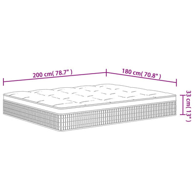 springmadras med pocket-fjedre medium plus 180x200 cm