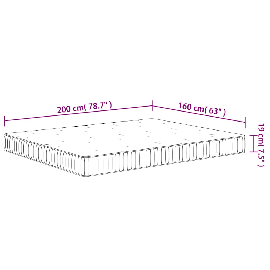 springmadras med pocketfjedre 160x200 cm medium fast