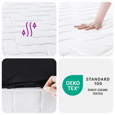 springmadras med pocketfjedre 120x200 cm medium fast
