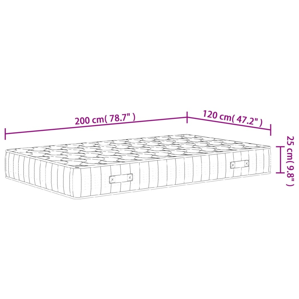 springmadras med pocketfjedre 120x200 cm medium fast