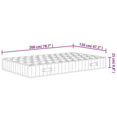 springmadras med pocketfjedre 120x200 cm medium fast