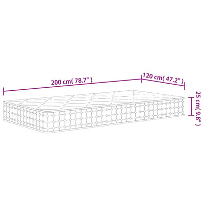 springmadras med pocketfjedre 120x200 cm medium fast
