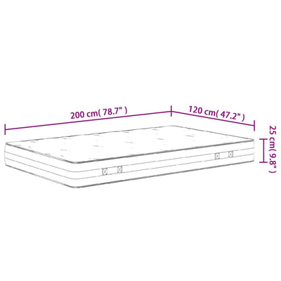 springmadras med pocketfjedre 120x200 cm medium fast