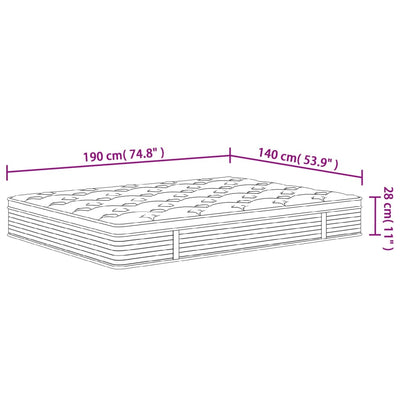 springmadras med pocketfjedre 140x190 cm medium