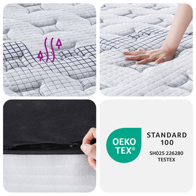 springmadras med pocketfjedre 70x200 cm medium fast