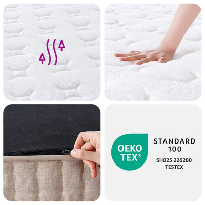 springmadras med pocketfjedre 70x200 cm medium fast