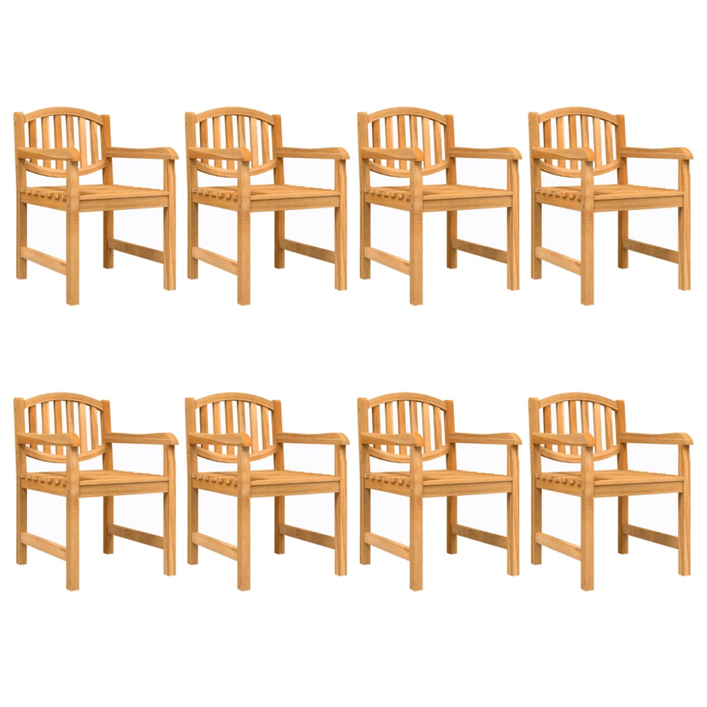 havestole 8 stk. 58x59x88 cm massivt teaktræ