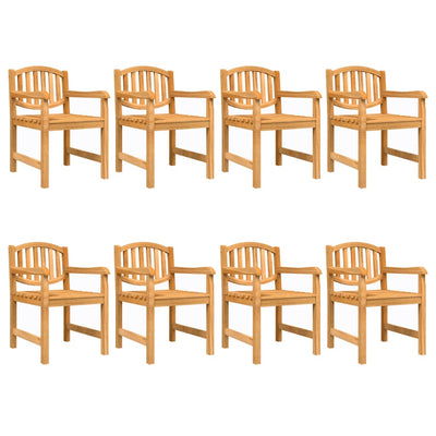 havestole 8 stk. 58x59x88 cm massivt teaktræ