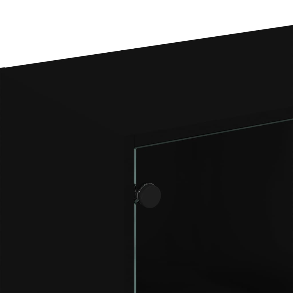 bogreol med låger 136x37x109 cm konstrueret træ sort