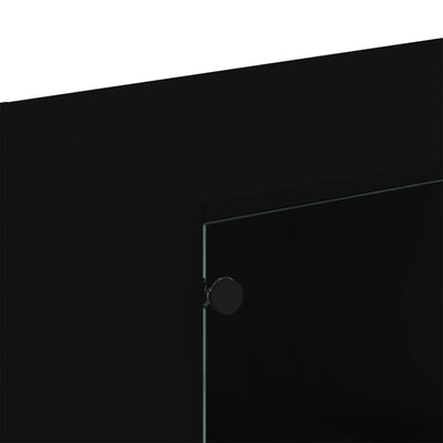 bogreol med låger 136x37x109 cm konstrueret træ sort