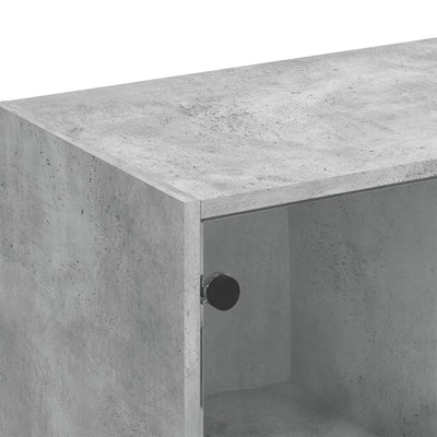 bogreol med låger 136x37x109 cm konstrueret træ betongrå