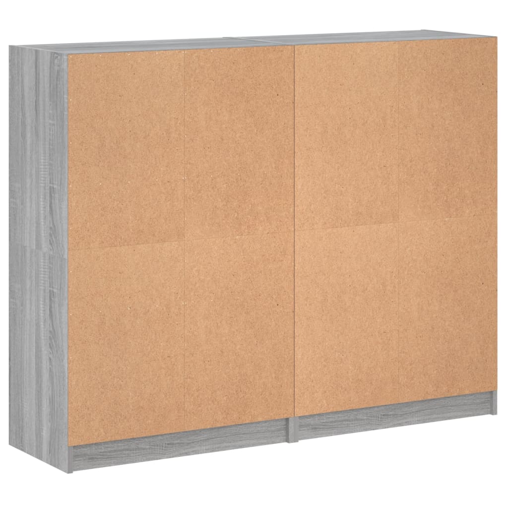 bogreol med låger 136x37x109 cm konstrueret træ grå sonoma