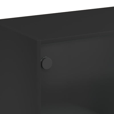 bogreol med låger 136x37x142 cm konstrueret træ sort