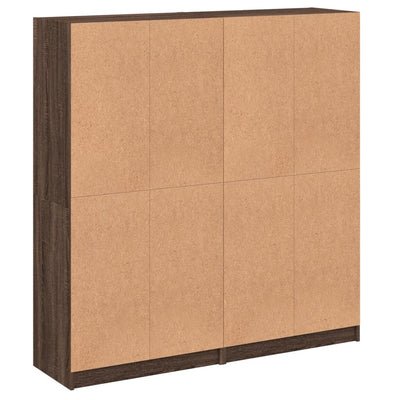 bogreol med låger 136x37x142 cm konstrueret træ brunt eg