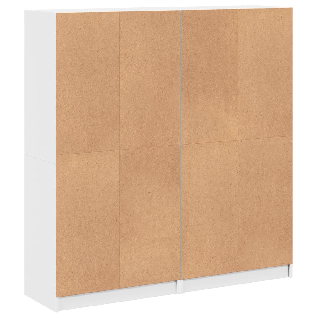 bogreol med låger 136x37x142 cm konstrueret træ hvid