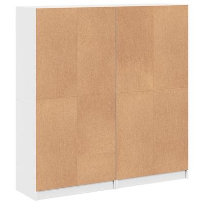 bogreol med låger 136x37x142 cm konstrueret træ hvid