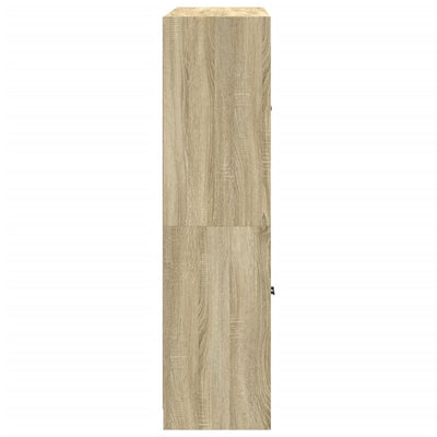 bogreol med låger 136x37x142 cm konstrueret træ sonoma-eg